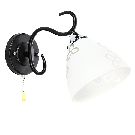 Бра N1897/1W BK+CH E27 1*40Вт (200*300*140)  VERNER LIGHTING *1
