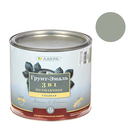 Грунт-эмаль по ржавчине серая 1,7 кг Лакра *1/3/264