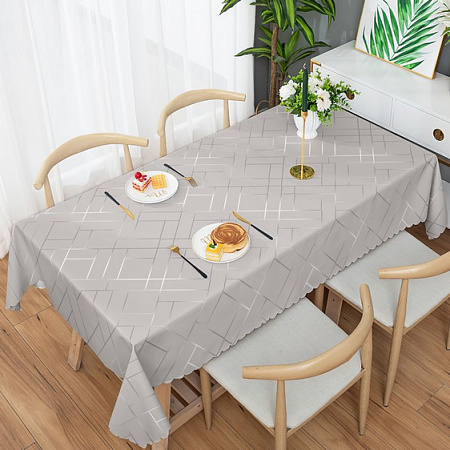 Клеёнка на тканевой основе "кожа" "Модерн" "Серая с серебром" шир.1,37м GW-21145 "Great Way" *20