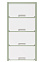 Комод пластм. "Колорит" 4 ящика выс.940мм, шир.475мм, гл.300мм Зелёный М9041"ЗПИ "Альтернатива" *1