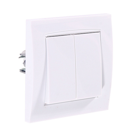 Выключатель "Бриллиант" СП 2кл. белый 10А IP20 UNIVersal 7947403 *10/100