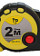 Рулетка  2м х16мм резино-пластик. корпус стальная лента фиксатор магнит арт.2501510 T4P *1/12/180