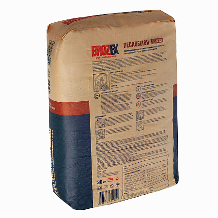 Смесь цементно-песчаная М300 Пескобетон 30 кг BROZEX *1/48