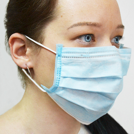 Маска защитная санитарно-гигиеническая  трехслойная *50/2000