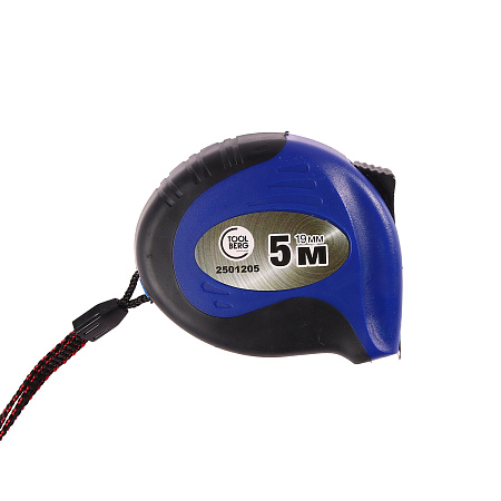 Рулетка  5м х19мм резино-пластик. корпус стальная лента фиксатор арт.2501205 T4Р *1/12/120