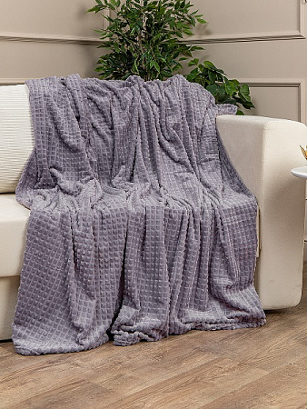 Плед 200*220см фланель кубики лёгкий сиреневый YLS FNQL DKLI3 050/2022 NC Absolute *1