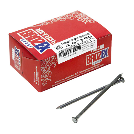 Гвозди строительные 4,0*100 1000гр BROZEX *5