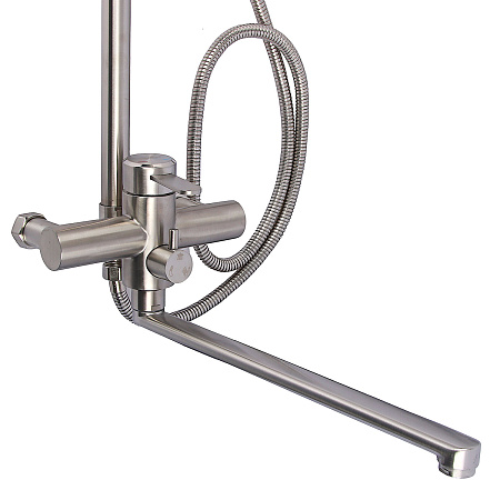 Смеситель д/ванны со стойкой для душа + ручной и тропический душ Fmark FS8345-35 *1