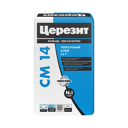 Клей для плитки СМ 14 Extra 25кг Церезит класс C2 T *1/48