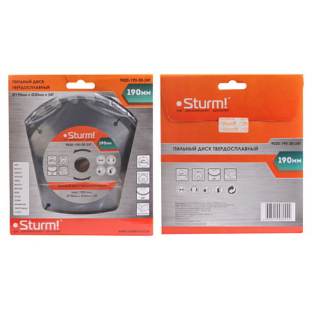 Диск пильный 190*20,0мм 24 зубьев по дереву (9020-190-20-24T) Sturm *1/40