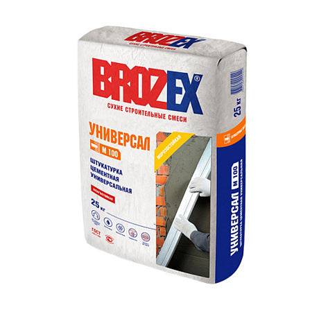 Штукатурка цементная М100 Универсал 25 кг BROZEX *1/56