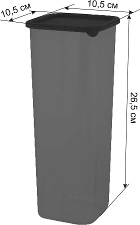 Банка для продуктов пластм. "Black" 1,9л 105x105x265мм SE168610621 "Sugar&Spice" *1/8