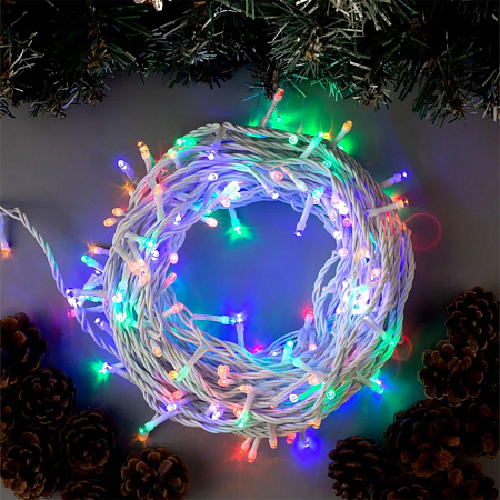 Гирлянда Нить 20м 200LED мульти 8 режимов белая нить уличная 220V IP44 3584143  *1/20
