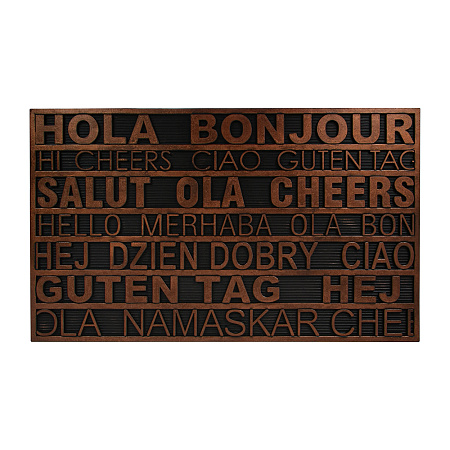 Коврик резиновый 45*75 см  медь "Приветствие" "VORTEX" (арт.24272) *1/10