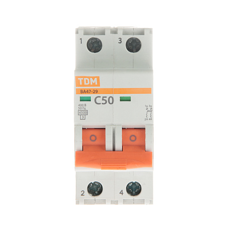 Авт.выкл. TDM ВА 47-29 50А/2П SQ0206-0098  *6/60