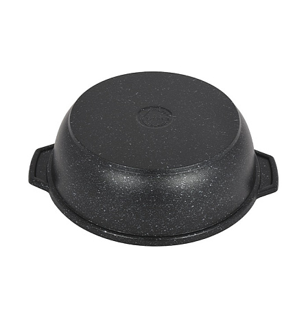 Кастрюля алюмин. антипригарная "Kukmara" "Мраморная" темный "жаровня" 3,0л Стекл.кр. жмт32а *1/5