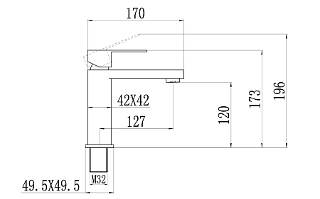 Смеситель для умывальника FMARK графит FS8701Q *1/20