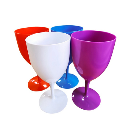 Бокал пластм. "Салют" 400мл, цвета: "микс" БС "ПластоС" *1/64