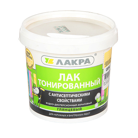 Лак акриловый для наружных и внутренних работ тонированный Сосна 0,9 кг Лакра * 6/432