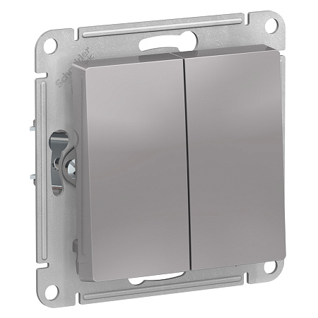 Механизм выключателя "ATLAS DESIGN" 2кл. алюминий (сх.5) 10АХ SchE ATN000351  *10