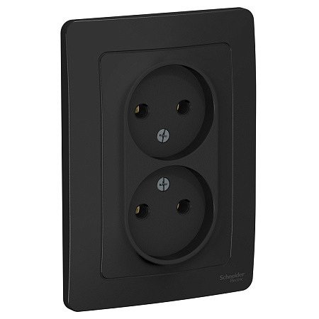 Розетка "BLANCA" СП 2-мест. антрацит 16А 250В  BLNRS000026  *6/12