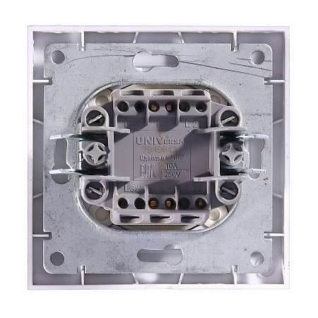 Выключатель "Бриллиант" СП 1кл. серебро с подстветкой 10А IP20 UNIVersal 7949643 *10/100