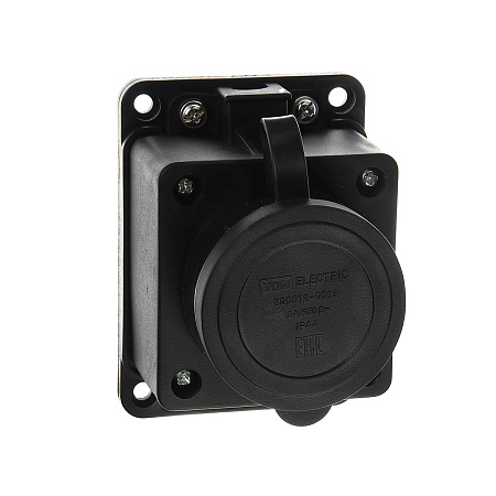 Розетка КАУЧУК с заглушкой 2P+PE 16А 250В TDM SQ0612-0003   *1/12/120