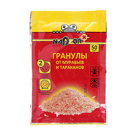 Гранулы от муравьев и тараканов 50г Nadzor (GRAN123)  *10/100