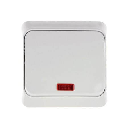 Выключатель "Этюд" ОП 1кл. белый с подсветкой ВА10-005В *10/25