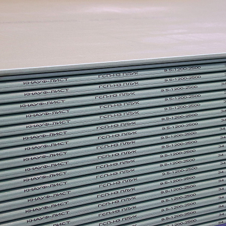 Гипсокартон Влагостойкий ГКЛВ 9,5мм 2,5*1,2 Кунгур,Кнауф 1/72