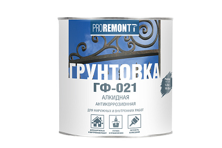 Грунтовка ГФ-021 серая 1,8 кг Проремонт *1/3/252