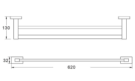Полотенцедержатель настенный трубчатый белый Shevanik SG5627C *1/20