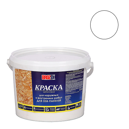 Краска по OSB акриловая для внутренних и наружных работ 3 кг BROZEX  *4/192