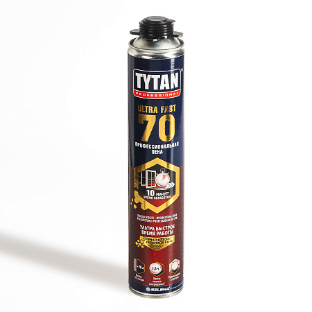 Пена монтажная профес. 1000мл/1010гр  "TYTAN ULTRA FAST 70 " быстросохнущая66534/16982 до 70 л *1/12