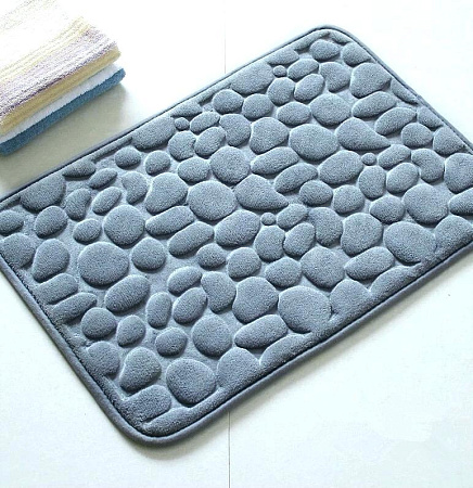 Коврик д/туалета "Камни" (50см х 50см) Серый *1/40