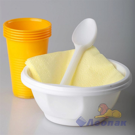 Одноразовая посуда Набор "Суповой" 5перс/20пр.: тарелки глуб.+стаканы0,2л+ложки+салф. *1/25