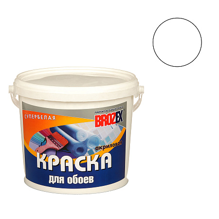 Краска акриловая для обоев 6 кг BROZEX белоснежная  *1/75