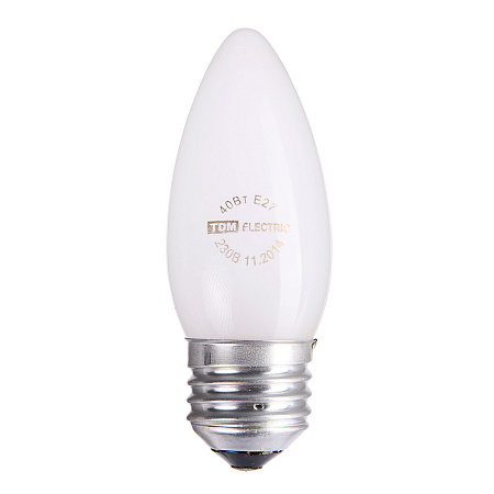 Лампа накаливания 40W Е27 свеча матовая TDM SQ0332-0018 *10/100
