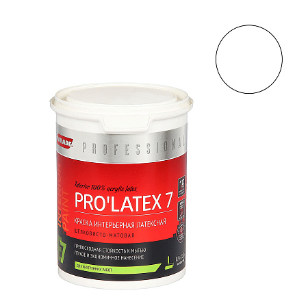 Краска латексная для стен и потолков 0,9 л PARADE E7 PRO LATEX моющаяся шелк-матовая База А***   *6