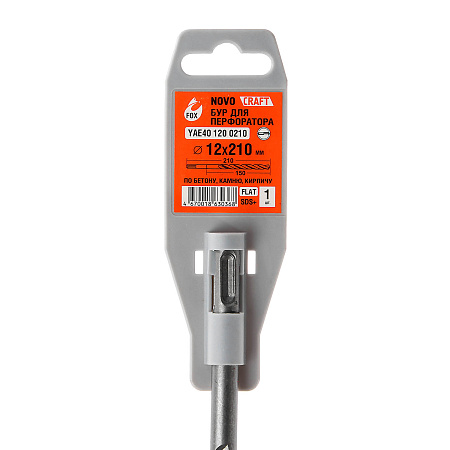 Бур по бетону 12*210мм SDS-plus 2 грани (YAE401200210) Novocraft *1/10/50