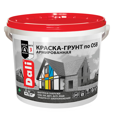 Краска - грунт по OSB акриловая для внутренних и наружных работ 3 кг ДАЛИ База А *1/120