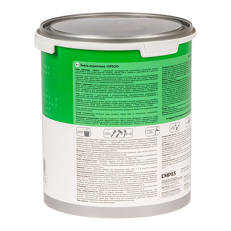 Эмаль акриловая белая матовая 3 кг Ореол *1/4/144