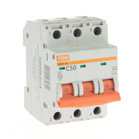 Авт.выкл. TDM ВА 47-29 50А/3П SQ0206-0114 *4/40