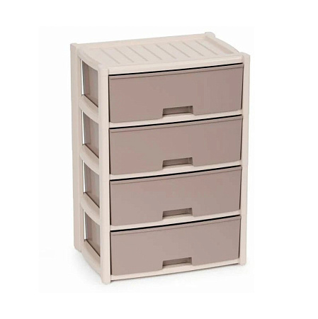 Комод пластм. "Колорит" 4 ящика выс.810мм, шир.560мм, гл.390мм Беж/св.Беж. М8759"ЗПИ"Альтернатива"*1