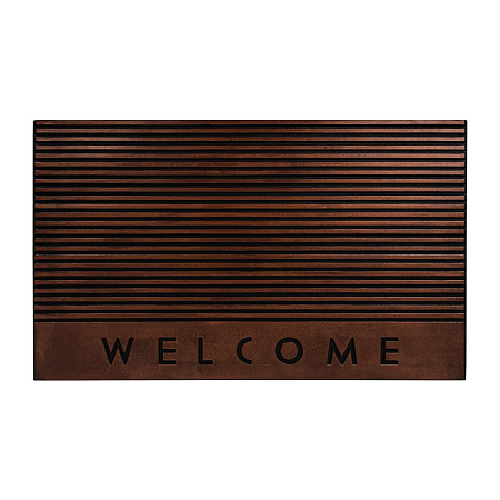 Коврик резиновый  45*75 см рифленный "Welcome"  медь "VORTEX" (арт.24271)  *1/10