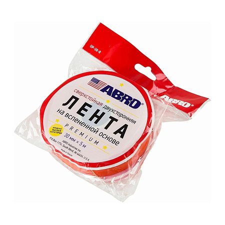 Лента клейкая двусторонняя вспененный ЭВЦ Термостойкая Белая 30мм х5м OE-30-R "ABRO" *1/275