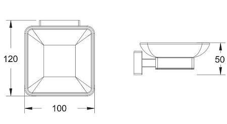 Мыльница настенная стеклянная белая 100x50x120 мм. Shevanik SG5603C *1/30