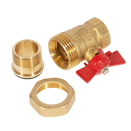 Кран шаровый 3/4" (Ø20) М/П бабочка с американкой STI 11Б27п1 (9595) (аналог БМ582) *1/80