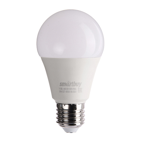 Лампа светодиодная 15W Е27 груша 4К нейтральный A60 Smartbuy *10/100