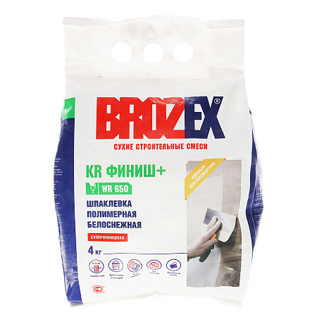 Шпаклевка полимерная WR 650 KR Финиш+  4 кг BROZEX *5/150